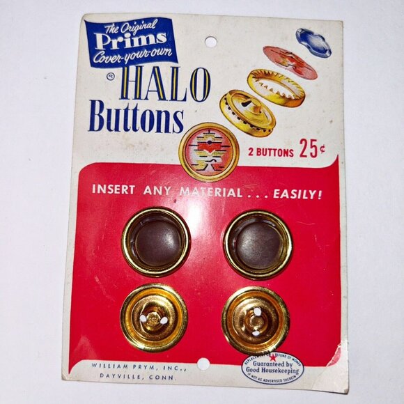Vintage Prims Halo Cover Your Own Buttons Style 212 36 - 7/8th - Picture 1 of 2